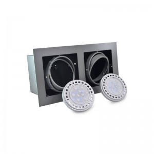 Cardan en acier pour deux ampoules QR111 LED