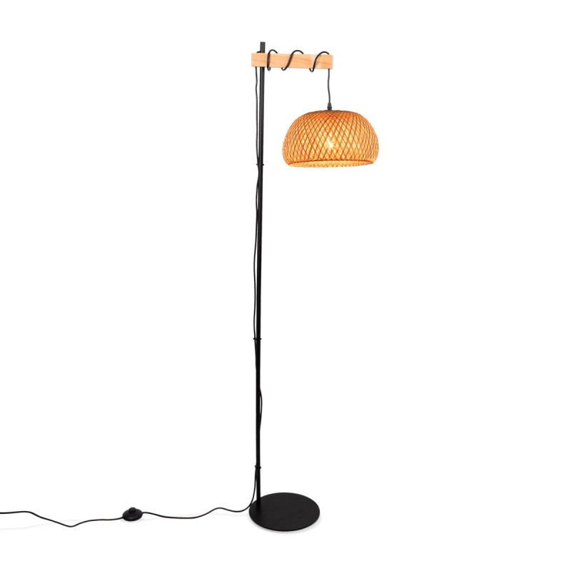 Lampadaire en bois et osier "Frankie" - E27