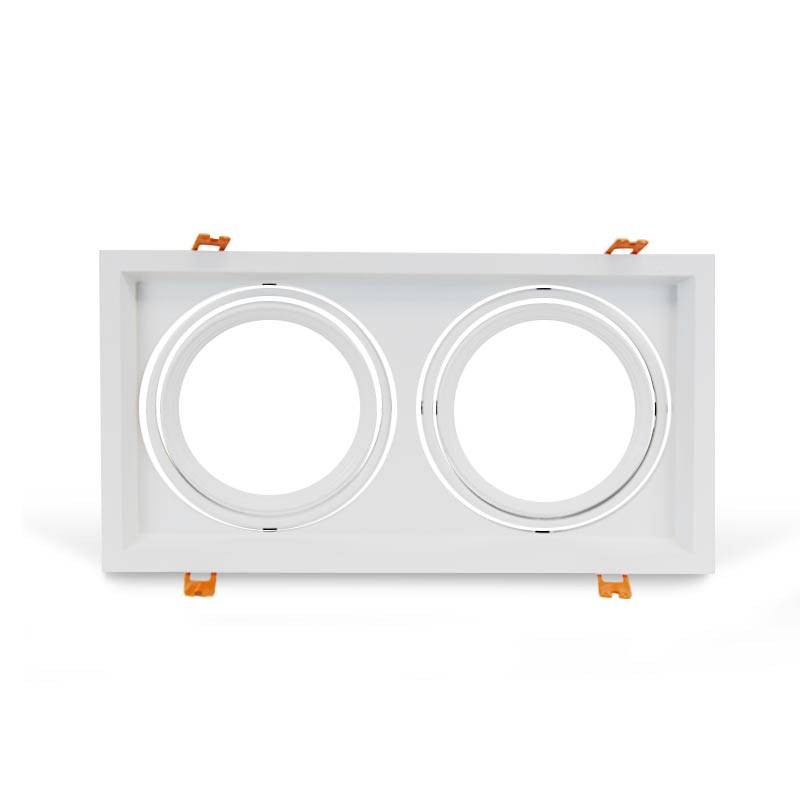 Cardan Aluminium pour deux ampoules QR111 LED Basculable