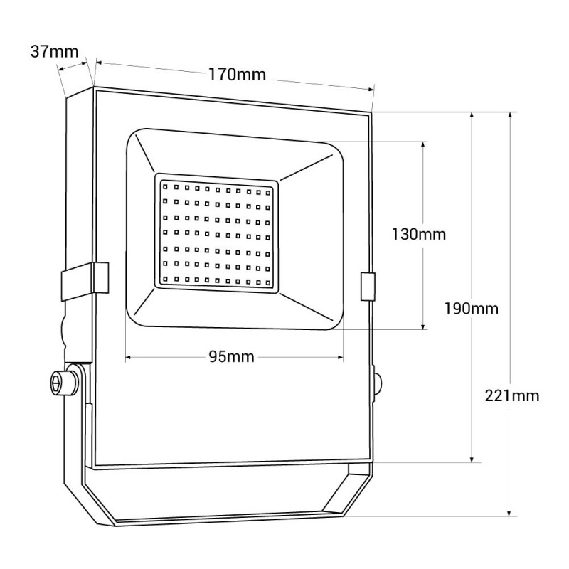 Projecteur LED d'extérieur 35W - 12-24V DC - 120º - IP66 - Blanc Froid