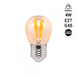 Ampoule LED filament E27 G45 ambrée vintage - Dimmable - 4W