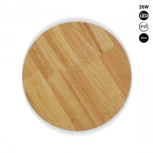 Applique circulaire en bois "Lune" - 26W - Ø 30cm