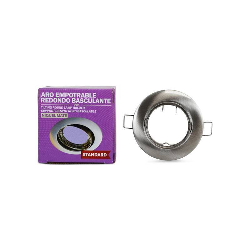 Support GU10 rond encastrable inclinable aluminium