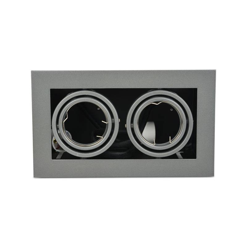 Cardan en acier pour 2 ampoules dichroïques Ø50mm