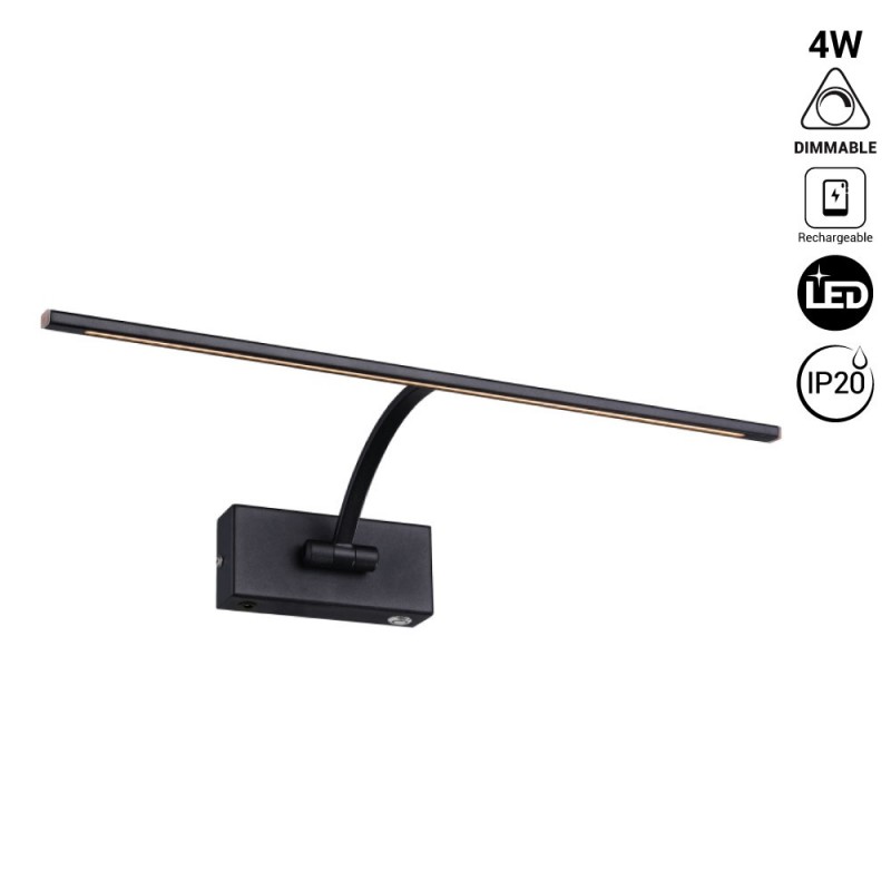 Applique tableau LED à batterie - Dimmable - 4W - 34cm