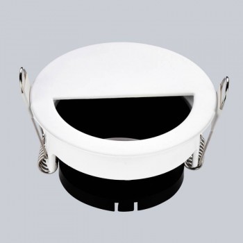 SUPPORT POUR SPOT ENCASTRABLE BASCULANT AVEC CACHE ANTI-ÉBLOUISSEMENT SEMI-CIRCULAIRE SUPPORT POUR SPOT ENCASTRABLE BASCULANT AVEC CACHE ANTI-ÉBLOUISSEMENT SEMI-CIRCULAIRE