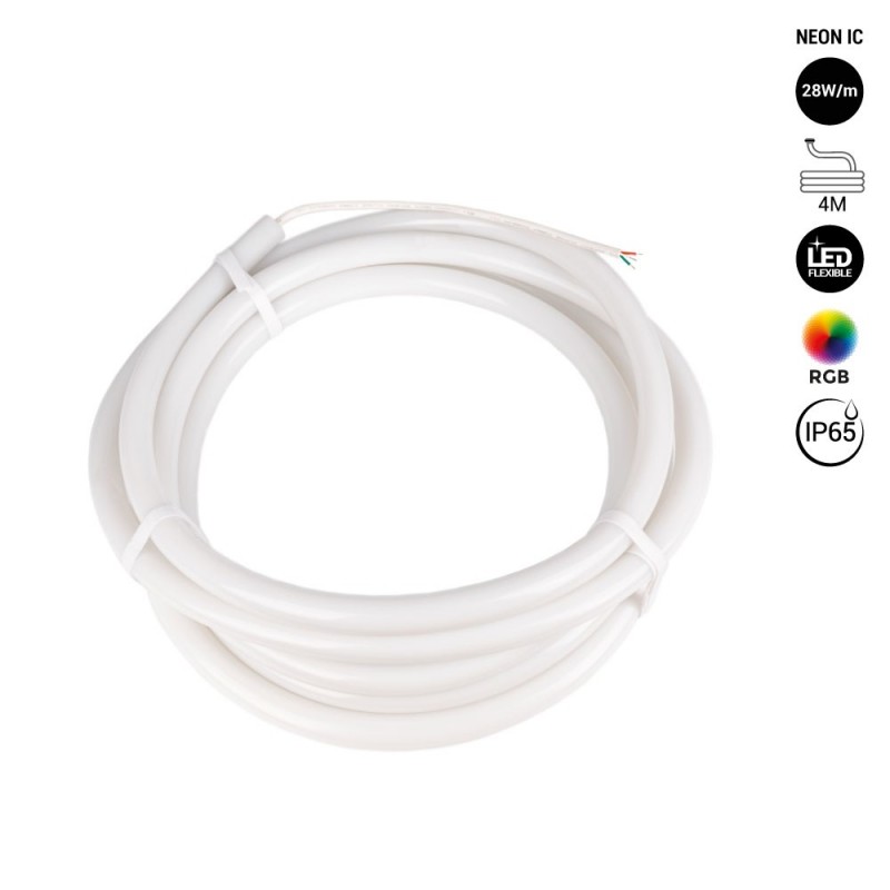 Néon IC LED flexible RGB intelligent - Circulaire 360º - Double ruban - 12V  DC - Ø22mm - 216Ch/m - 4 mètres - 28W/m - IP65