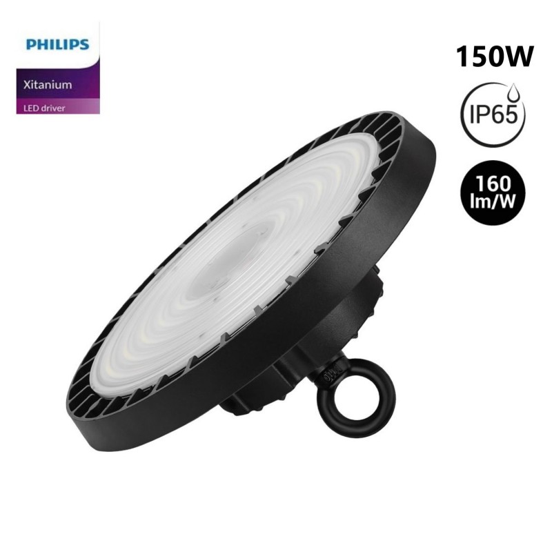 Cloche LED industrielle - Driver PHILIPS - 150W - 160lm/W - Puce PHILIPS - Dimmable 1-10V - IP65