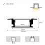 Dimensions du profilé encastré PXG-205