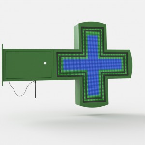 Croix de pharmacie LED RGB multicolore XL programmable P8 - Extérieur