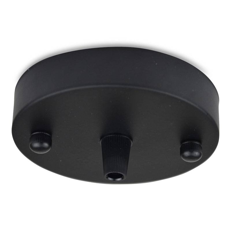 Rosace métallique pour lampe suspendue, noir mat