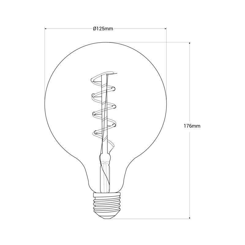 Acheter ampoule filament spirale LED Gold Vintage G125 E27