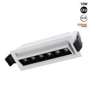 Spot LED encastré linéaire 10W - Orientable - UGR18 - CRI90 - Puce OSRAM - 2800K