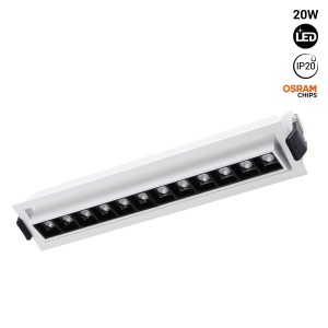 Spot LED encastré linéaire 20W - Orientable - UGR18