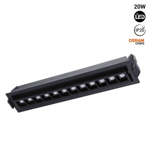 Spot LED encastré linéaire 20W - Orientable