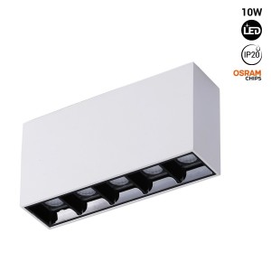 Spot LED linéaire de surface blanc - 10W - UGR18 - IRC90 - puce OSRAM