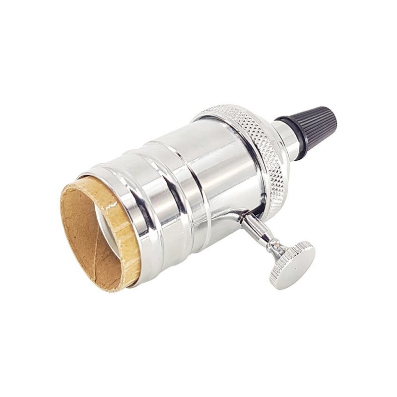 DOUILLE E27 VINTAGE SERIES AVEC INTERRUPTEUR BRONZE ROSÉE / CHROME