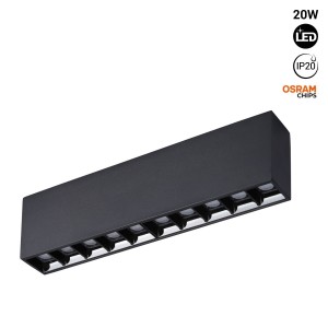 Spot LED linéaire de surface noir - 20W - UGR18 - IRC90 - OSRAM Chip