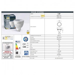 Ampoule LED GU10 - 6W - CCT - Fumagalli