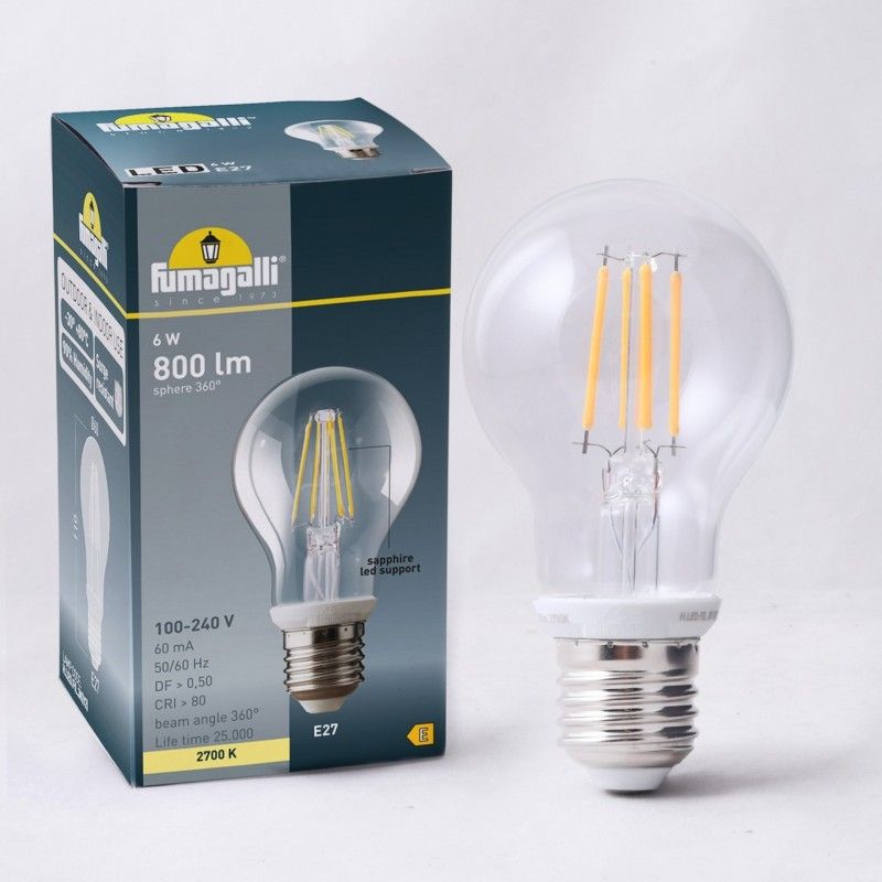 Ampoule LED à filament E27 - 6,5W - Fumagalli - 2700K