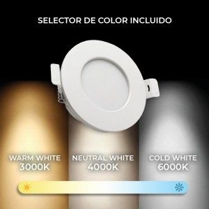 Spot salle de bain encastrable IP44 LED 7W CCT perçage 75mm