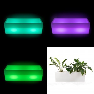 Jardinière LED RGBW 12W rechargeable pour extérieur