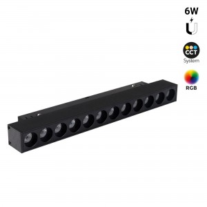 Spot linéaire sur rail magnétique RGB + CCT - 6W - UGR18 - Mi Light