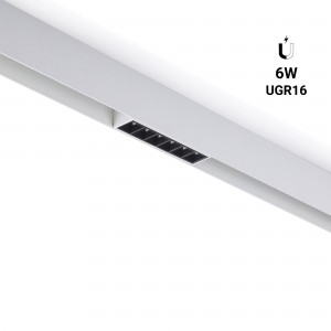 Spot linéaire LED sur rail magnétique 48V - 6W - UGR 16 - Blanc