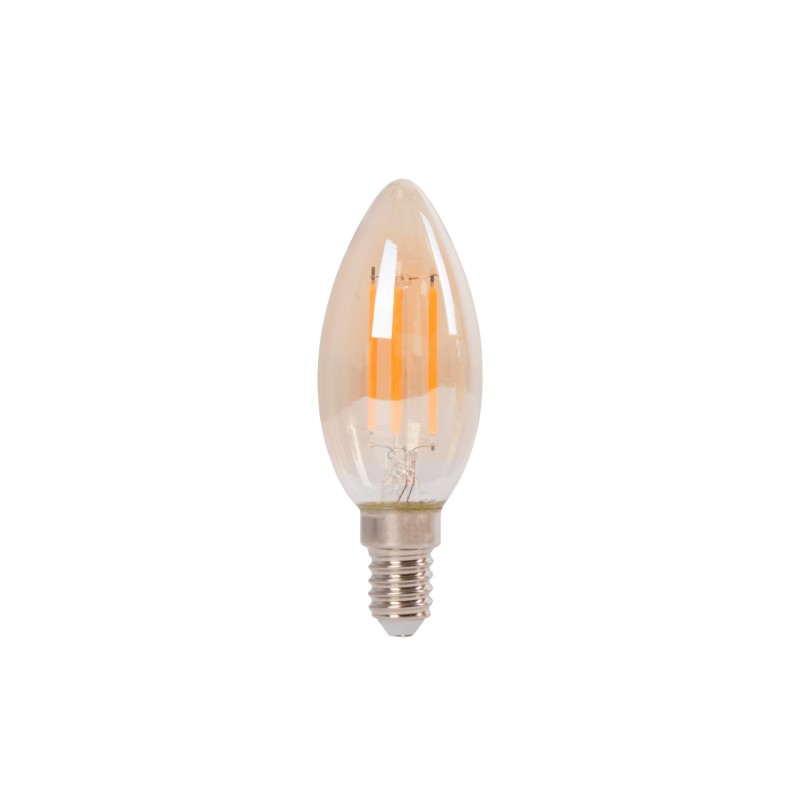 Ampoule LED Bougie E14 4W à filament GOLD VINTAGE couleur ambre 2200K