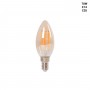 Ampoule LED Bougie E14 4W à filament GOLD VINTAGE couleur ambre 2200K