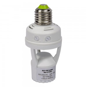 Adaptateur ampoule LED E27 détecteur de présence intégré