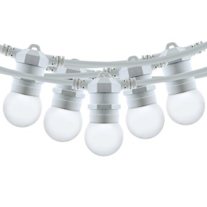 Kit guirlande lumineuse extérieure 10 mètres + 10 ampoules LED E27 1W - Blanc chaud