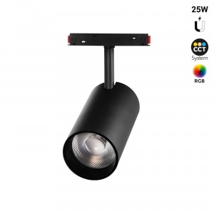 Spot LED sur rail magnétique RGB + CCT - 48V - 25W - Mi Light