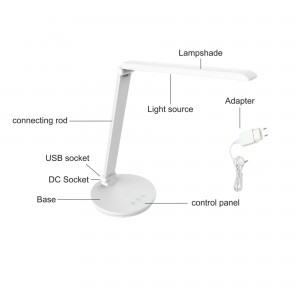 Lampe de bureau LED avec USB - Dimmable