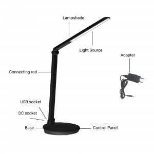 Lampe de bureau 4000mAh avec 3 modes d'éclairage, lampe de bureau LED  dimmable, lampe de bureau pour enfants pour protéger vos yeux