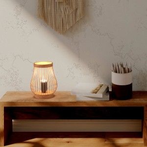 Lampe à poser en bois naturel