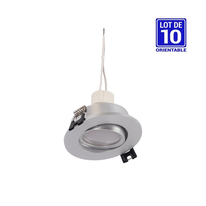 Kit Spot LED Encastrable + Ampoule LED GU10 7W Blanc Froid + Douille GU10
