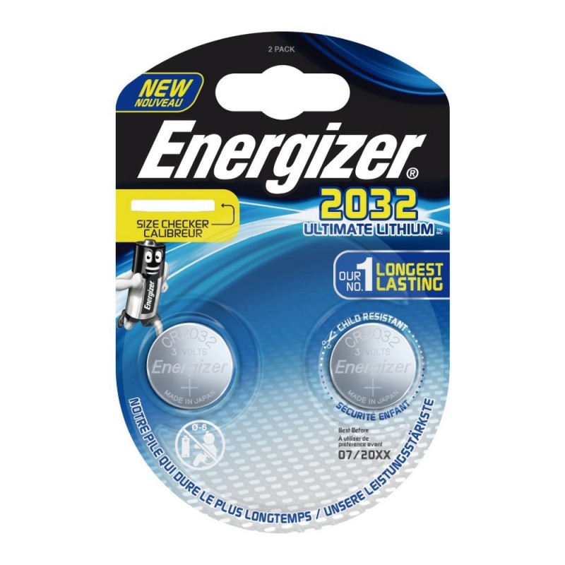 Pile Energizer CR2032 Lithium Performance 3V Blister 2 U