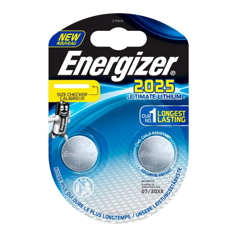 Pile Energizer CR2025 Lithium Performance 3V Blister 2 U