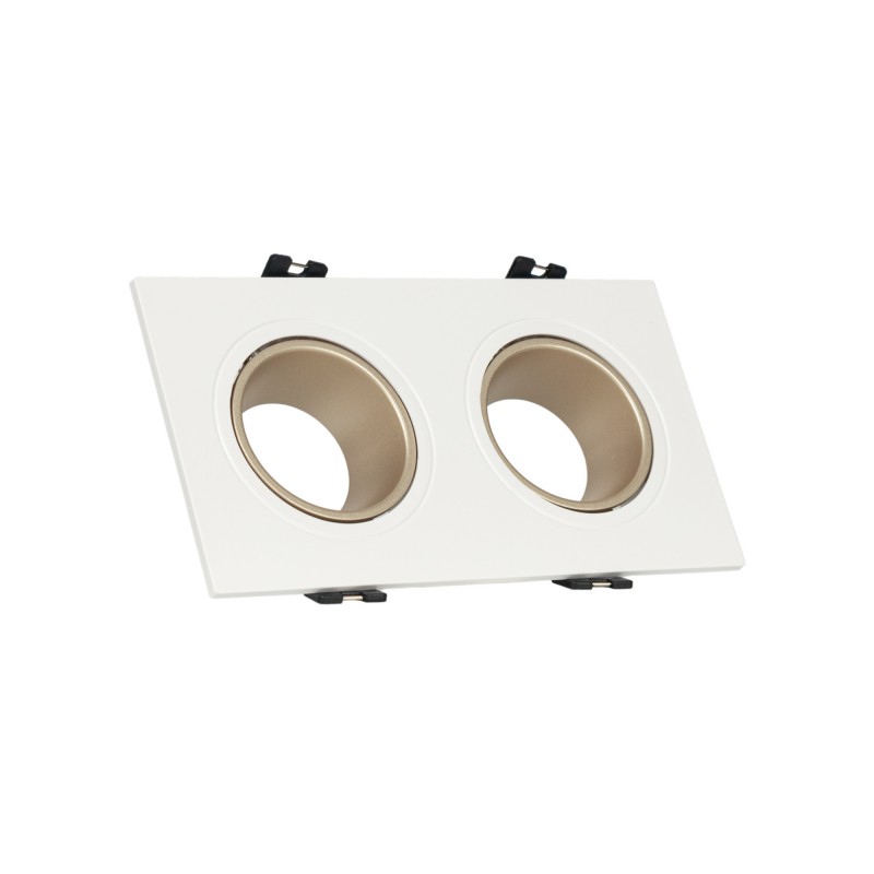 Collerette downlight carrée double orientable GU10 / MR16