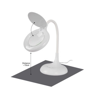 Lampe de table avec loupe 8W CCT dimmable - Lampe de lecture