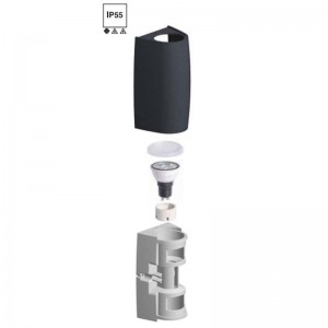 APPLIQUE EXTÉRIEURE FUMAGALLI MARTA OPALE IP55 ET AMPOULE GU10 DE 3,5W