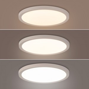 Plafonnier LED 30x3cm, 24W 2100LM Luminaire Plafonnier Rond IP54