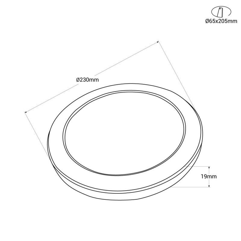 Plafonnier LED rond de 18W