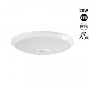 Plafonnier LED avec capteur PIR - 20W - Ø30cm - IP20