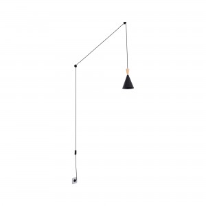 Suspension scandinave en métal et bois "Lima" / Inspiration "Beat Tall" de TOM DIXON