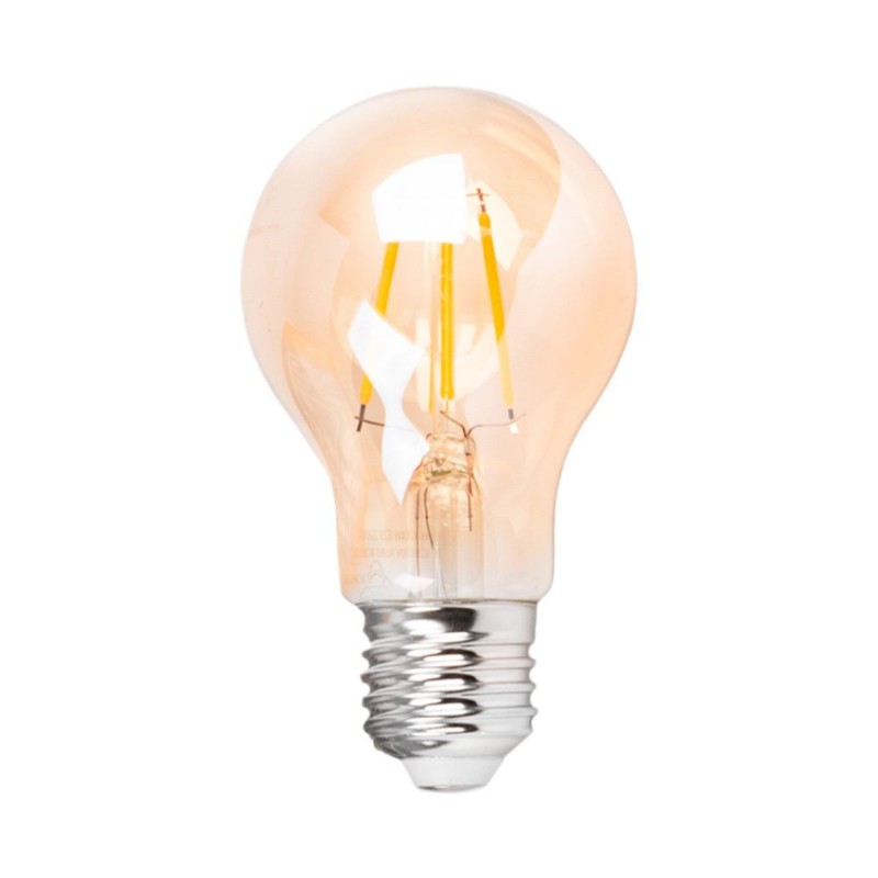 Ampoule LED filament E27 A60 ambrée vintage - Dimmable -