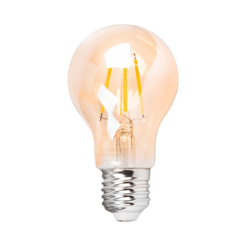 Ampoule vintage E27 A60 4W filament LED blanc chaud 2200k ambrée