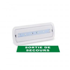 Sortie de secours autocollante et luminaire