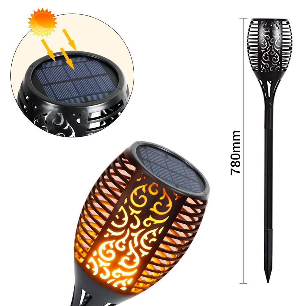 Flambeau solaire LED avec ampoule effet feu